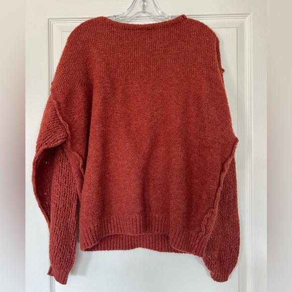 Free People Cross Red Knit Pullover Sweater - Picture 7 of 8